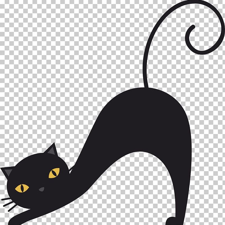 A Stretched Black Cat PNG, Clipart, Atmosphere, Black, Black And White, Black Cat, Carnivoran Free PNG Download