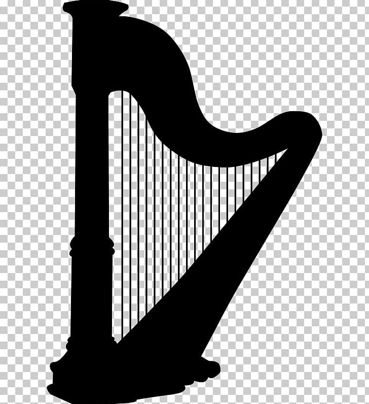 Harp Musical Instruments Silhouette PNG, Clipart, Art, Black And White, Celtic Harp, Clarsach, Drawing Free PNG Download