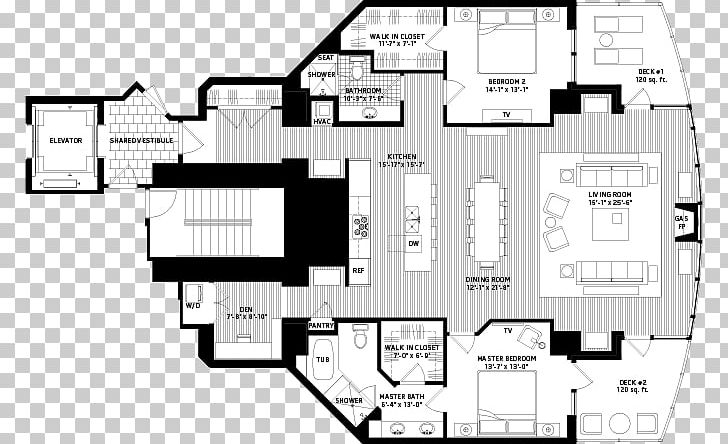 Escala Seattle Penthouse Apartment Floor Plan Building PNG, Clipart, Apartment, Area, Bedroom, Black And White, Building Free PNG Download