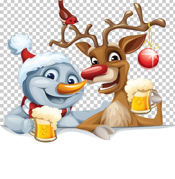 Santa Claus's Reindeer Santa Claus's Reindeer Christmas PNG, Clipart, Beer, Cartoon Snowman, Christmas Card, Christmas Decoration, Deer Free PNG Download