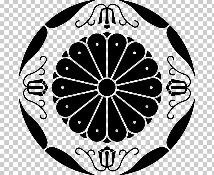 Japan Mon Lambang Bunga Seruni Symbol Coat Of Arms PNG, Clipart, Black, Black And White, Bunga, Chrysanthemum, Circle Free PNG Download