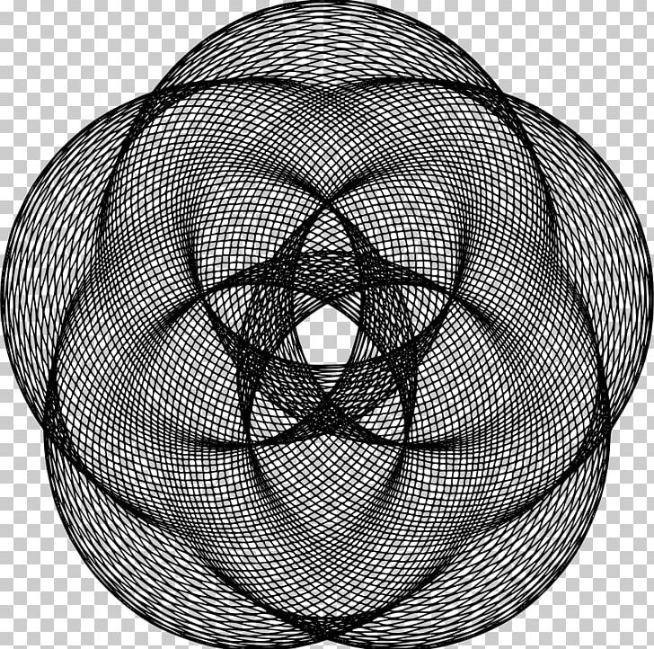 Circle Curve Spirograph Geometry Roulette PNG, Clipart, Black And White, Centre, Circle, Coordinate System, Curve Free PNG Download