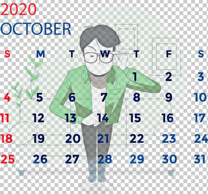 October 2020 Calendar October 2020 Printable Calendar PNG, Clipart, Behavior, Calendar System, Logo, Meter, October Free PNG Download