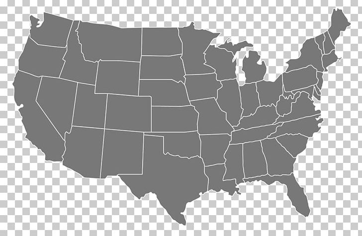 Black Silhouette Map Of United States Of America Vect 7841