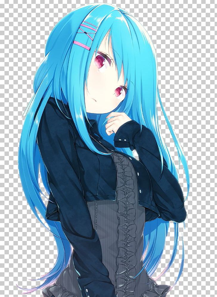 Blue Hair Anime Female Woman PNG, Clipart, Anime, Anime Girl, Black Hair, Blue, Blue Hair Free PNG Download