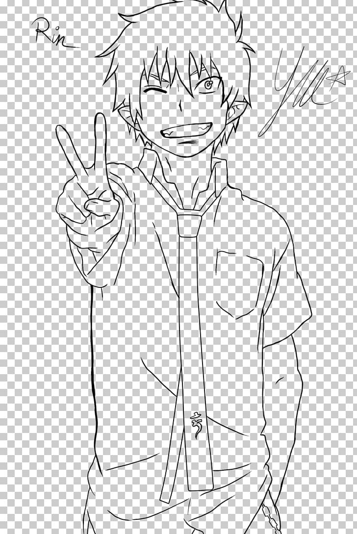 Rin Okumura Line Art /m/02csf Drawing Blue Exorcist PNG, Clipart, Angle, Arm, Black, Black And White, Blue Free PNG Download