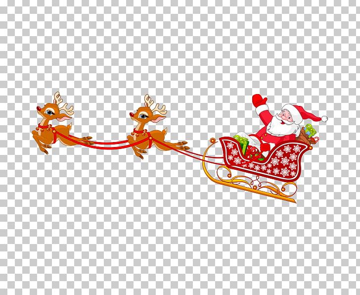 Santa Claus Rudolph Reindeer Sled Christmas PNG, Clipart,  Free PNG Download