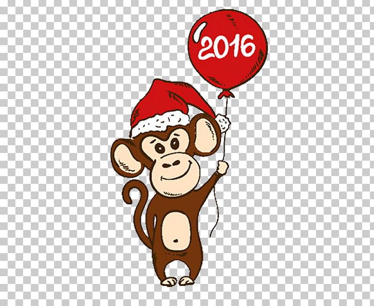 Santa Claus Christmas Monkey Cartoon PNG, Clipart, Animals, Balloon, Balloon Cartoon, Balloons, Birthday Balloon Free PNG Download