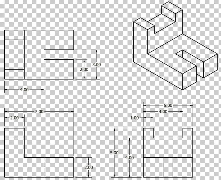 Floor Plan Drawing Multiview Projection Isometric Projection Graphical Projection PNG, Clipart, Angle, Artwork, Black And White, Descriptive Geometry, Diagram Free PNG Download