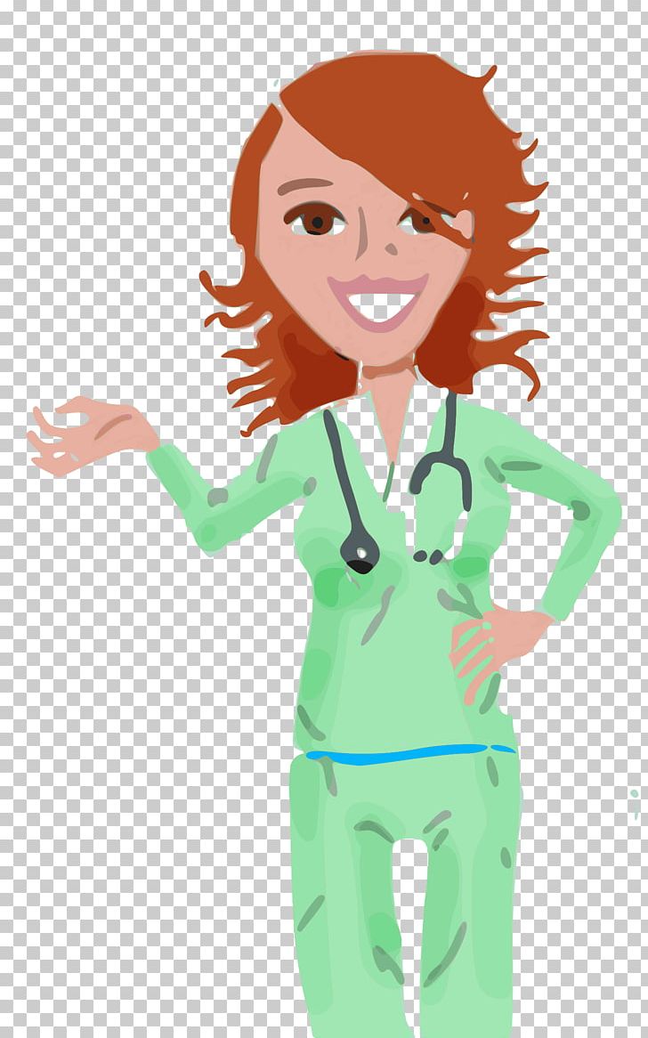 cartoon nurse in scrubs