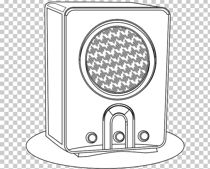 Radio Drawing Line Art PNG, Clipart, Angle, Antique Radio, Area, Black And White, Circle Free PNG Download