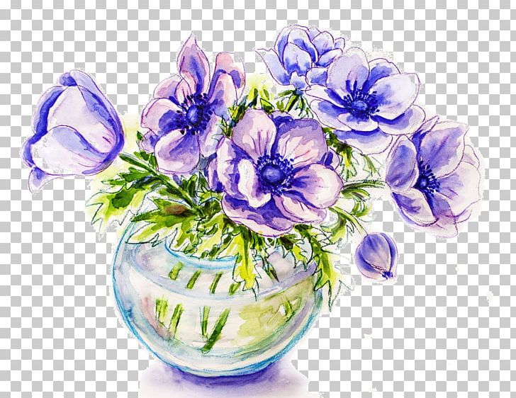 Watercolor Painting Stock Photography PNG, Clipart, Anemone, Art, Cobalt Blue, Floral Design, Flower Free PNG Download