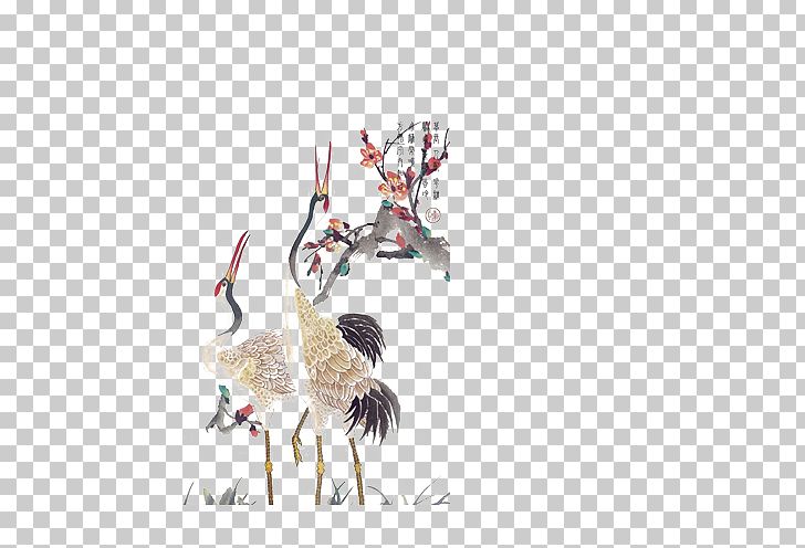 Red-crowned Crane Tattoo PNG, Clipart, Background White, Beak, Bird, Black White, Crane Free PNG Download