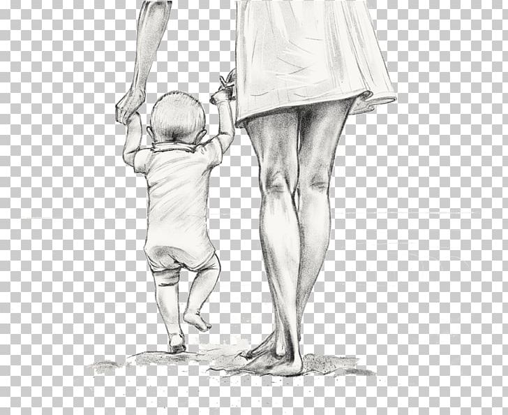 Mother Drawing Child Sketch PNG, Clipart, Arm, Child, Design, Hand, Hand Drawn Free PNG Download