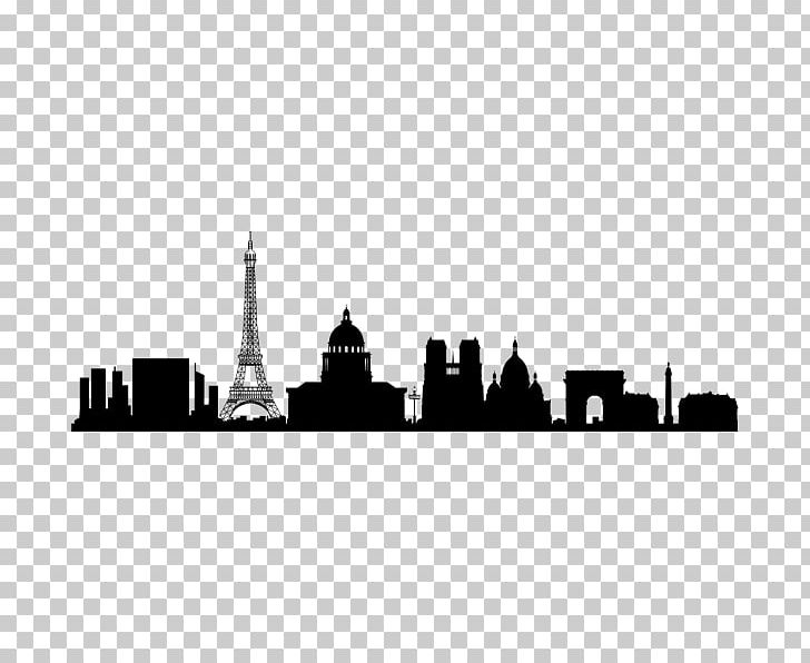 Paris Skyline Wall Decal Silhouette PNG, Clipart, Art, Black And White, City, Cityscape, Decal Free PNG Download