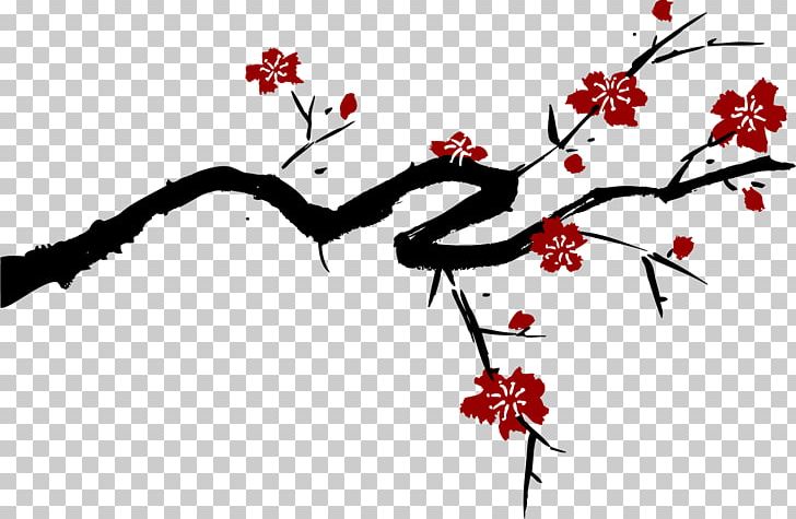 Cherry Blossom Drawing Art PNG, Clipart, Art, Bamboo, Black And White, Blossom, Branch Free PNG Download