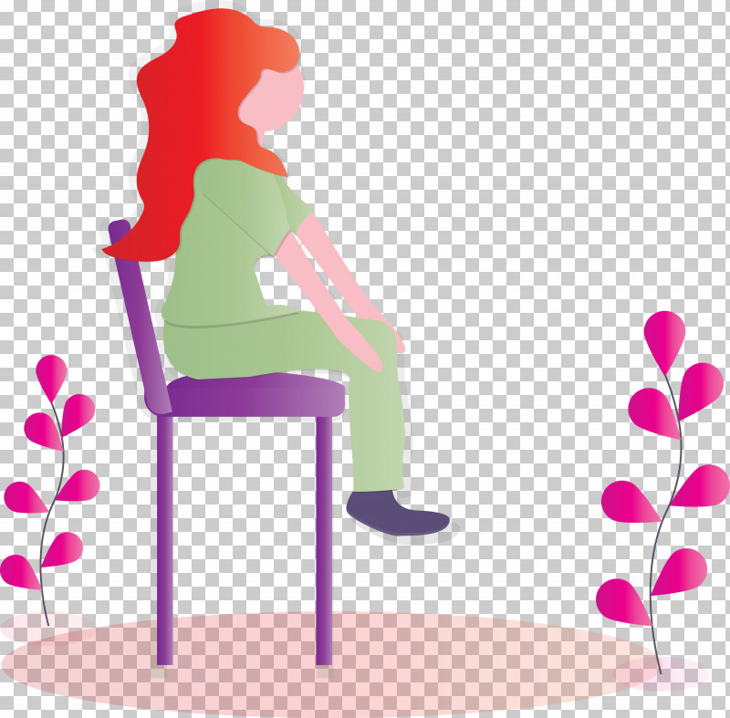 Modern Girl PNG, Clipart, Chair, Furniture, Modern Girl, Pink, Sitting Free PNG Download