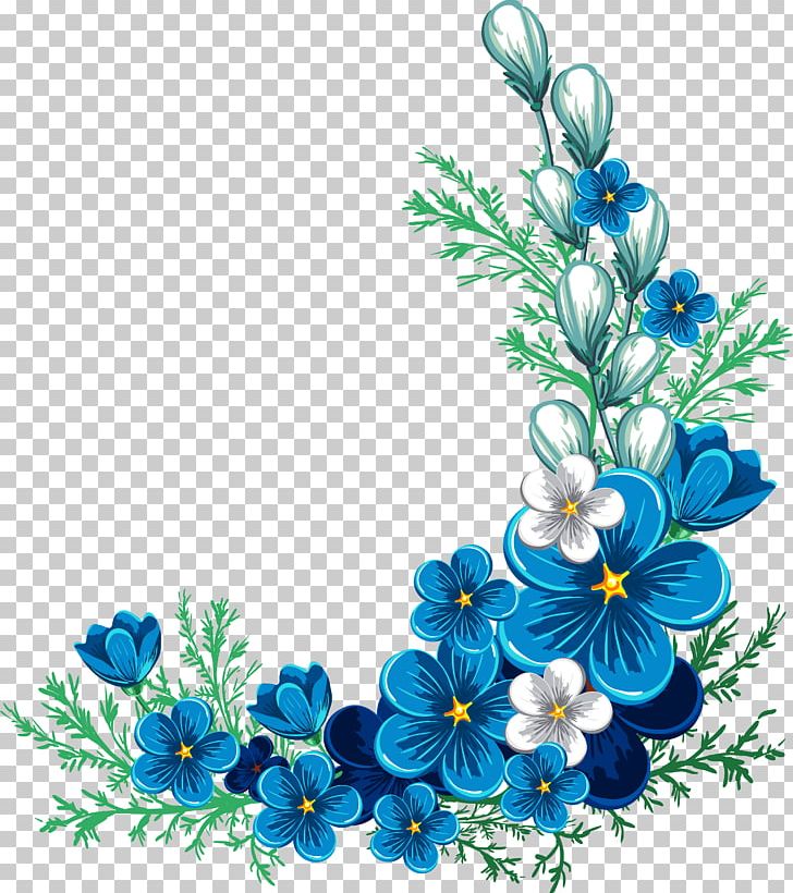 Decorative Borders Borders And Frames Flower Portable Network Graphics PNG, Clipart, Art, Blue, Borders And Frames, Branch, Cut Flowers Free PNG Download