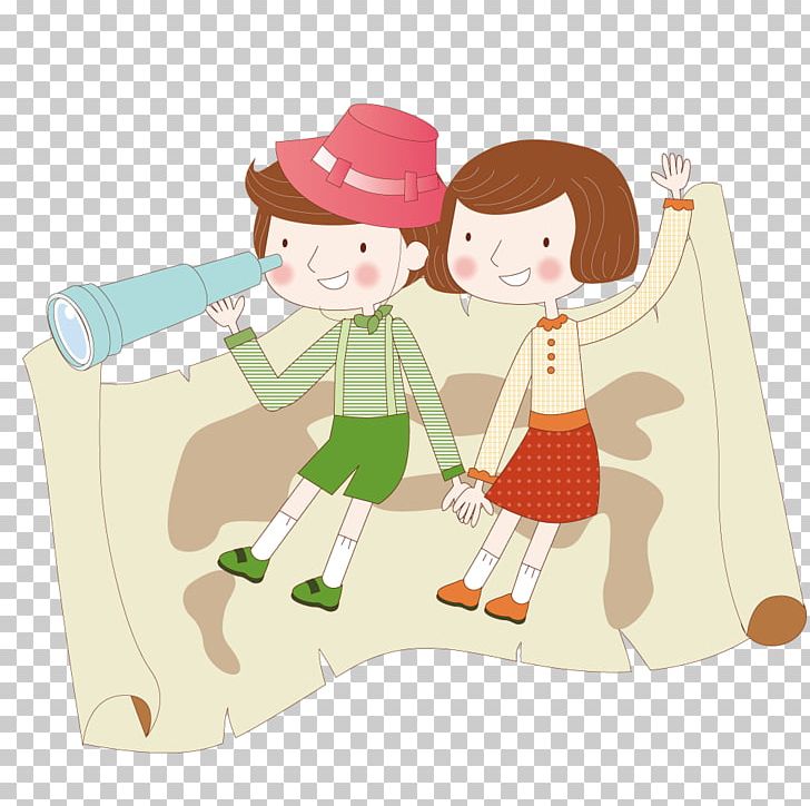Child Travel Cartoon Illustration PNG, Clipart, Architecture, Art, Baggage, Cartoon Couple, Couples Free PNG Download