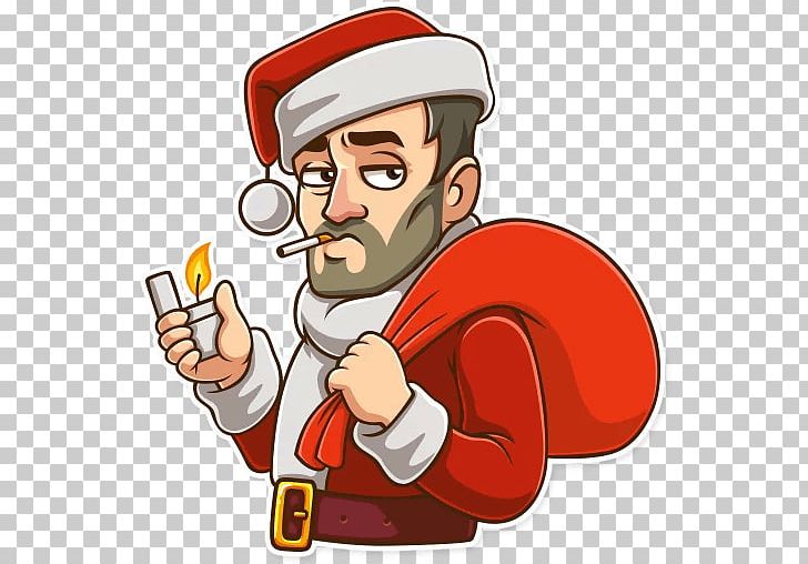 Telegram Sticker Santa Claus Thumb PNG, Clipart, Behavior, Cartoon, Christmas, Facial Hair, Fictional Character Free PNG Download