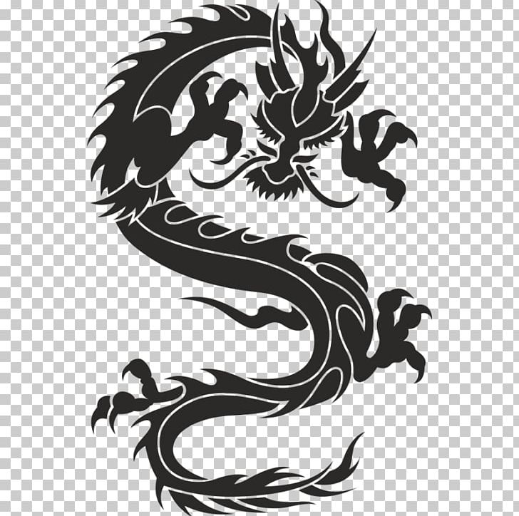 Car Wall Decal Sticker Window PNG, Clipart, Art, Black And White, Bumper Sticker, Chinese Dragon, Decal Free PNG Download