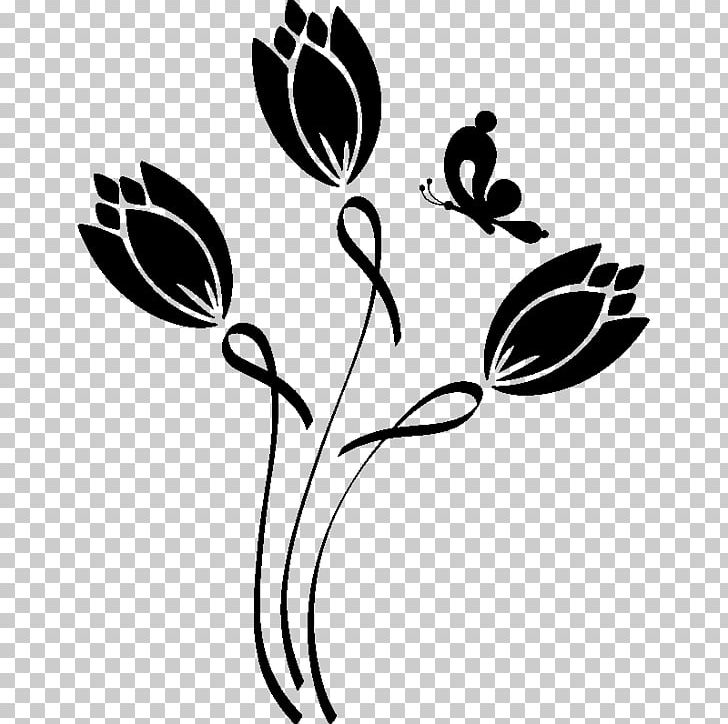 Sticker Flower Mural PNG, Clipart, Art, Black, Black And White, Black M, Branch Free PNG Download