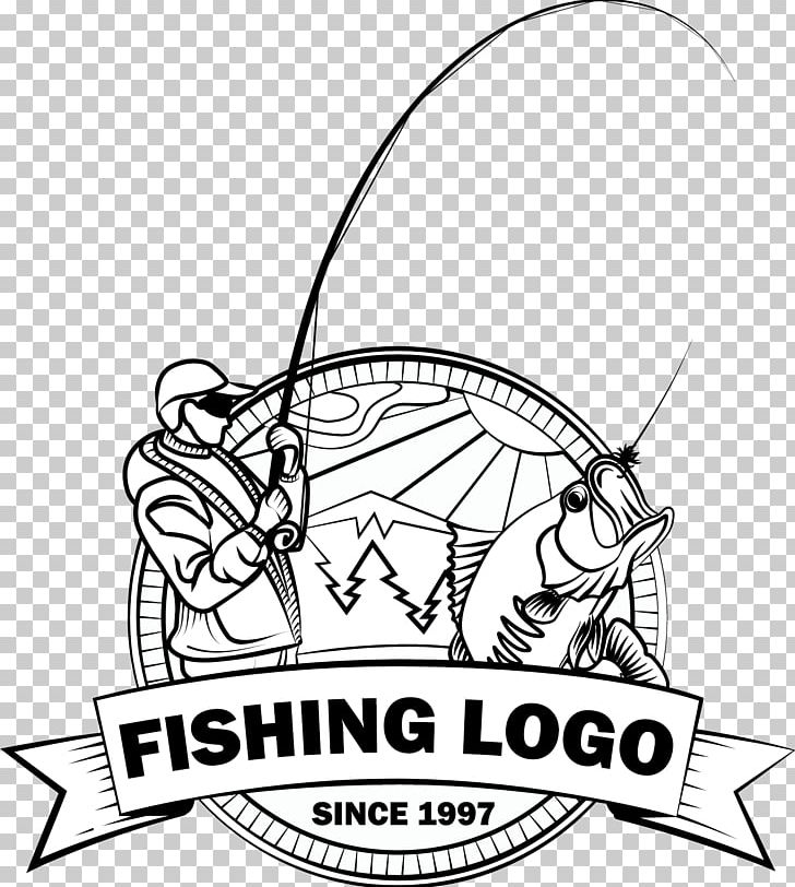 Logo Fishing Fish Hook Angling PNG, Clipart, Bass Fishing, Black And White, Business Man, Cartoon, Clip Art Free PNG Download