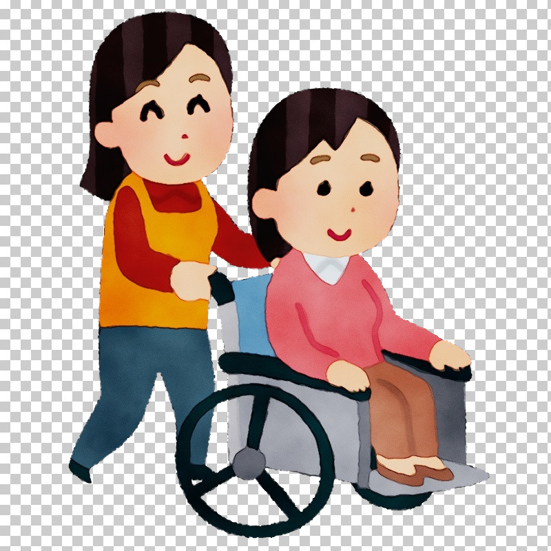 Wheelchair Cartoon Vehicle Sharing Child PNG, Clipart, Cartoon, Child, Paint, Sharing, Sitting Free PNG Download