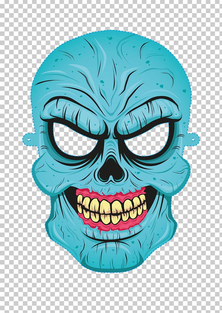 Halloween Costume Mask Euclidean Zombie PNG, Clipart, Art, Blue, Bone, Carnival Mask, Face Mask Free PNG Download