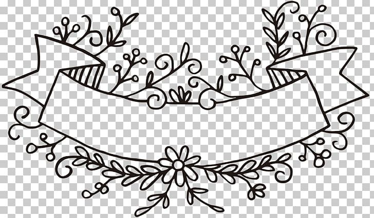 Paper Banner Flower PNG, Clipart, Area, Art, Artwork, Banner, Black And White Free PNG Download