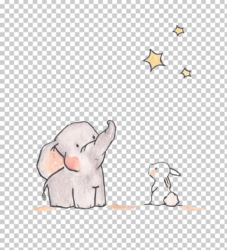 Elephant Star Rabbit Illustration PNG, Clipart, Animal, Area, Art, Beak, Bird Free PNG Download