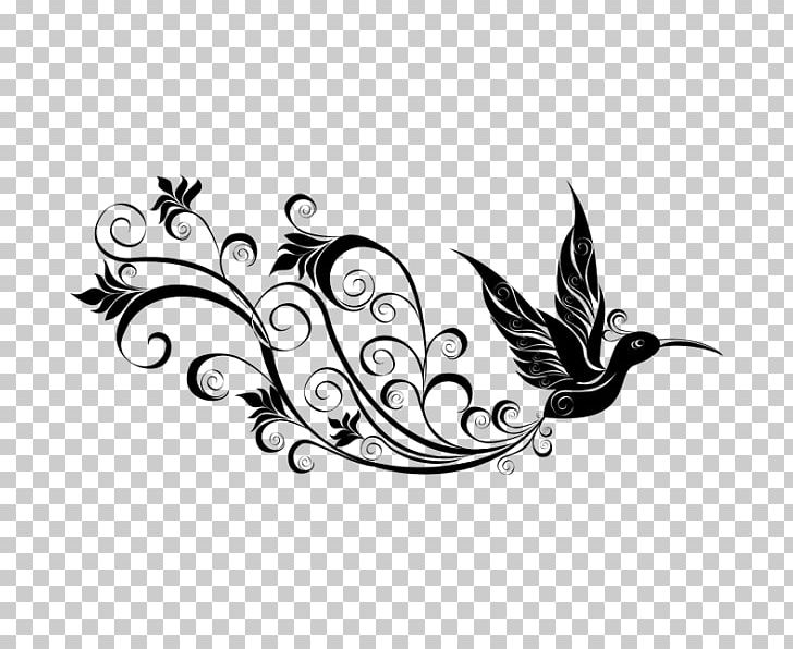 Hummingbird Tattoo Polynesia PNG, Clipart, Animals, Black And White, Feather, Fictional Character, Flower Free PNG Download
