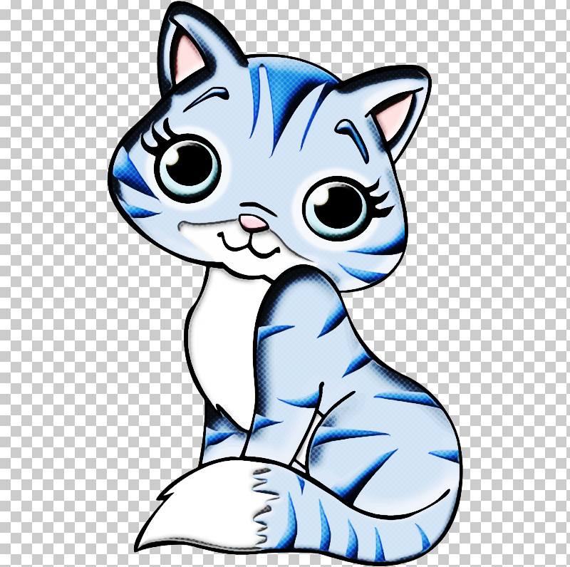 Cartoon Cat Blue Whiskers Head PNG, Clipart, Blue, Cartoon, Cat, Head, Line Art Free PNG Download
