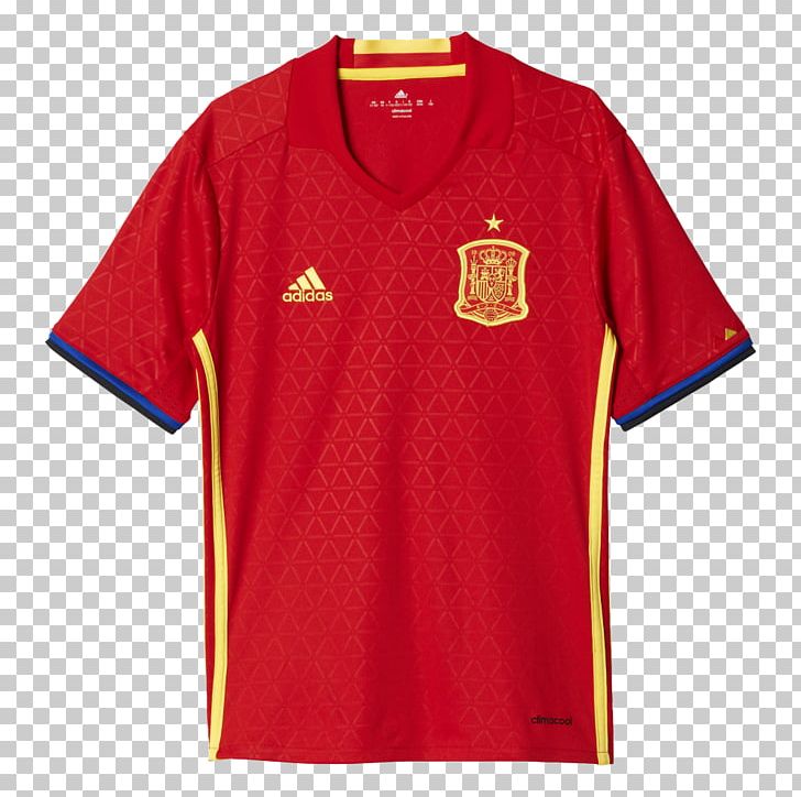 UEFA Euro 2016 Spain National Football Team 2018 World Cup T-shirt Jersey PNG, Clipart, 2018 World Cup, Active Shirt, Adidas, Clothing, Collar Free PNG Download