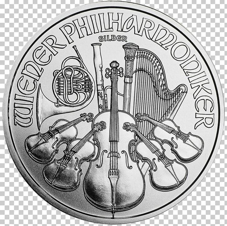 Bullion Coin Silver Coin Vienna Philharmonic PNG, Clipart, Australian Silver Kangaroo, Black And White, Bullion, Bullion Coin, Canadian Gold Maple Leaf Free PNG Download