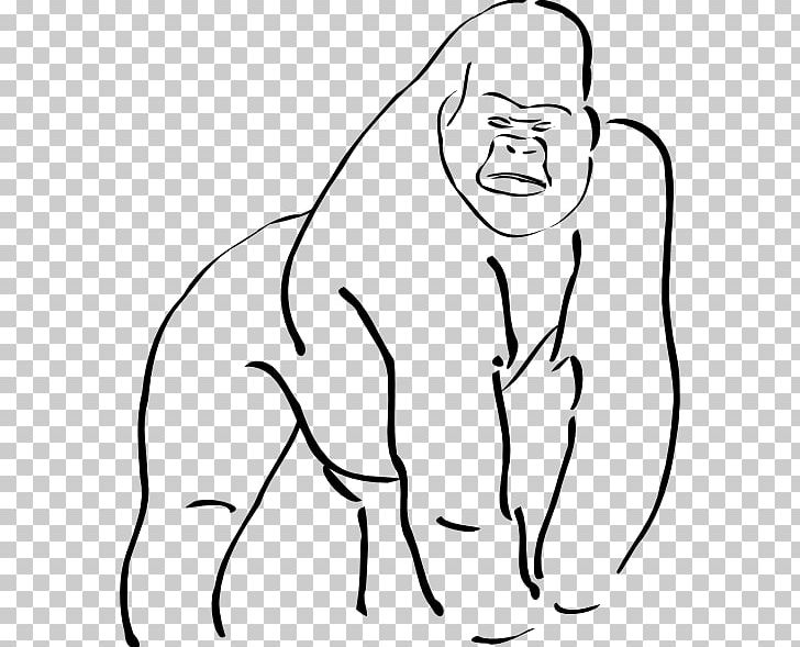 Gorilla Ape Cartoon Drawing PNG, Clipart, Animals, Arm, Art, Black, Cartoon Free PNG Download