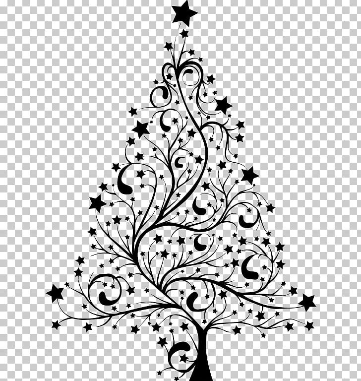 Christmas Tree PNG, Clipart, Artwork, Black, Black And White, Branch, Christmas Free PNG Download
