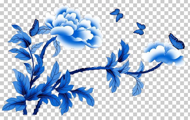 Jingdezhen Blue And White Pottery Motif PNG, Clipart, Art, Blue, Blue Abstract, Blue Background, Blue Border Free PNG Download