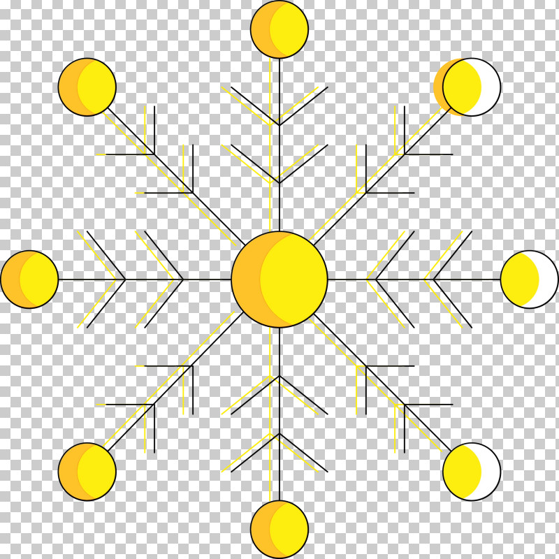 Yellow Line Circle Sphere Symmetry PNG, Clipart, Circle, Line, Paint, Snowflake, Sphere Free PNG Download