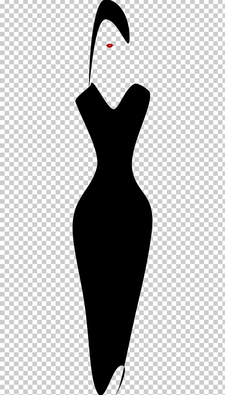 Little Black Dress Fashion White PNG, Clipart, Artwork, Beak, Black, Black And White, Black Dress Free PNG Download