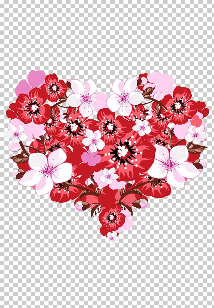 Heart Flower Desktop PNG, Clipart, Blossom, Cherry Blossom, Color, Cut Flowers, Digital Image Free PNG Download