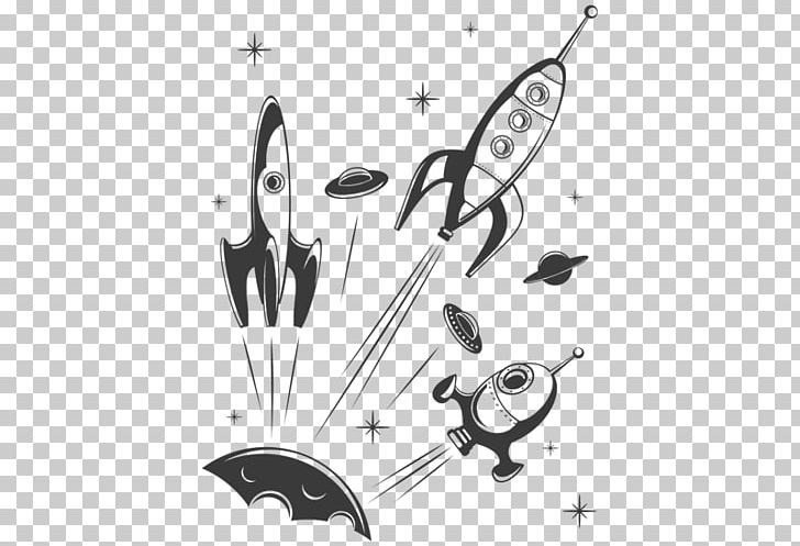 Spacecraft Outer Space Astronaut Drawing PNG, Clipart, Angle, Art, Astronaut, Black, Black And White Free PNG Download
