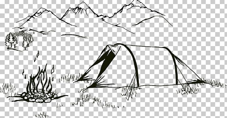T-shirt Drawing Tent Backpacking Hiking PNG, Clipart, Art, Artwork, Black And White, Branch, Clothing Free PNG Download
