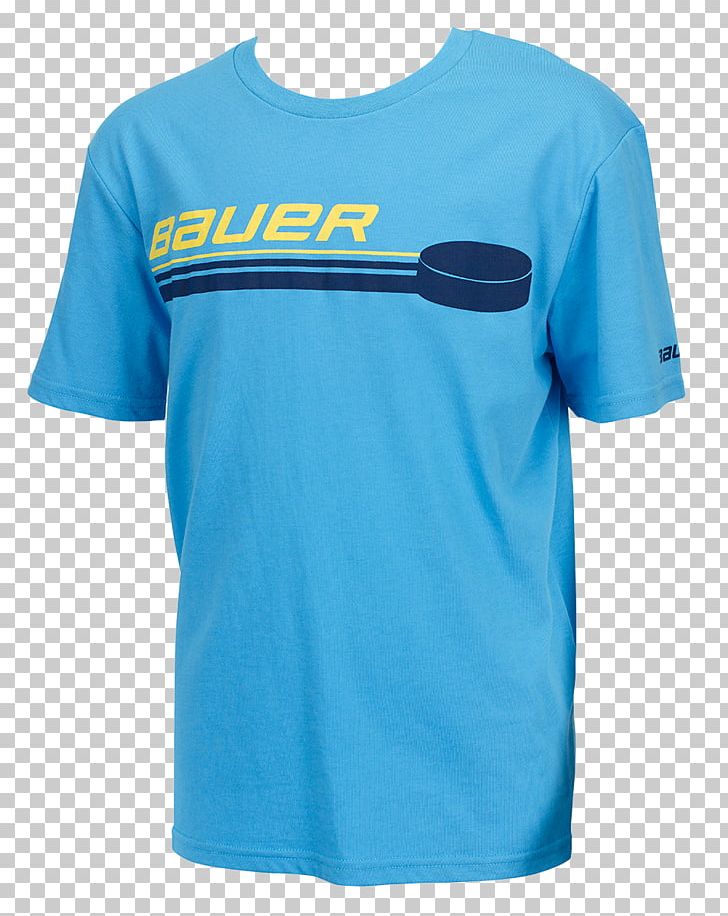 T-shirt Logo Sleeve PNG, Clipart, Active Shirt, Aqua, Azure, Bauer Hockey, Blue Free PNG Download