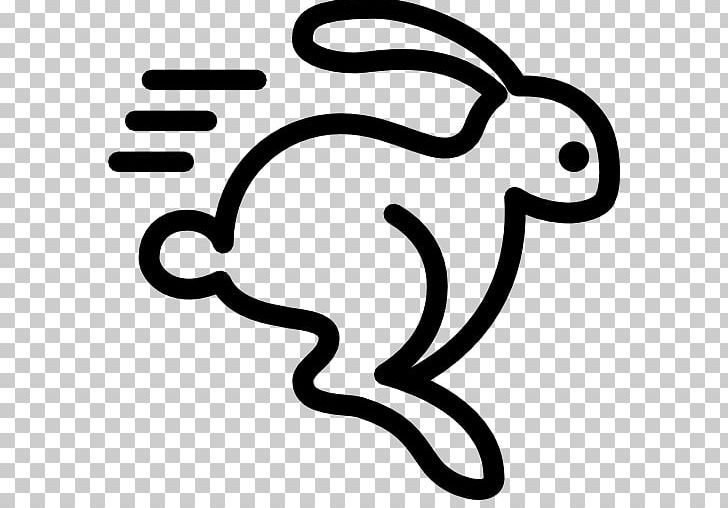 Computer Icons Domestic Rabbit Running PNG, Clipart, Animal, Animals, Artwork, Beak, Black And White Free PNG Download