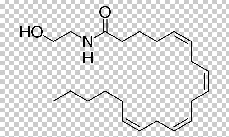 Anandamide Molecule Tetrahydrocannabinol Cannabinoid Receptor Endocannabinoid System PNG, Clipart, Amide, Angle, Area, Black And White, Cannabidiol Free PNG Download