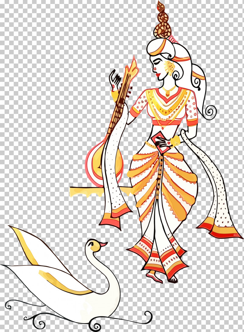 Costume Design PNG, Clipart, Basant Panchami, Costume Design, Paint, Saraswati, Saraswati Puja Free PNG Download