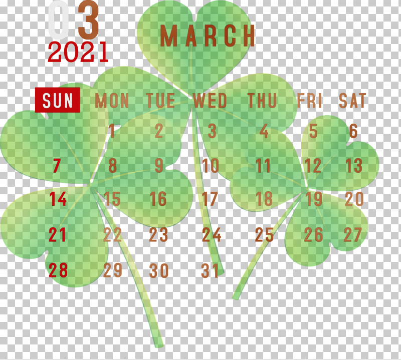 Shamrock PNG, Clipart, 2021 Calendar, Biology, Green, Leaf, March 2021 Printable Calendar Free PNG Download