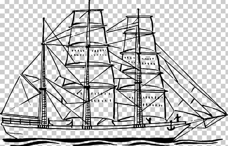 Barque Sailing Ship PNG, Clipart, Brig, Caravel, Carrack, Line Art, Manila Galleon Free PNG Download