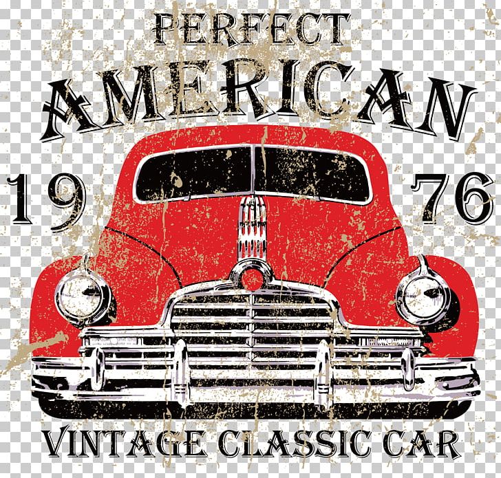 T-shirt Vintage Clothing Retro Style PNG, Clipart, Antique Car, Car, Cartoon, Compact Car, Decorative Free PNG Download